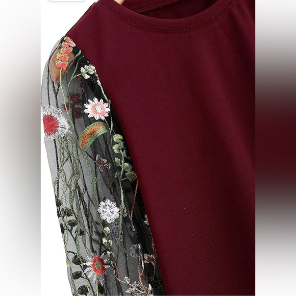 Embroidered Puff Sleeve Tunic Dress - Picture 3 of 7